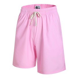 DEHANER Swim Trunks for Men Women Boyfriend Girlfreind Valentines Board Shorts Couples Swimwear Light Pink Shorts,Men Size Small