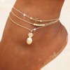 Carufin Pineapple Anklet Bracelets Multilayer Love Turtle Beaded Ankle Summer