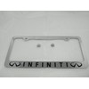 Fit Infiniti Polished Stainless Steel License Plate Frame w/Caps
