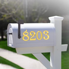 Jiepuxiter 10Pcs Mailbox Numbers for outside 0-9, 2.75 inch 3D Self Adhesive Street Address House Door Numbers Signs for Apartment,Office,Cars,Mailboxes (Golden)