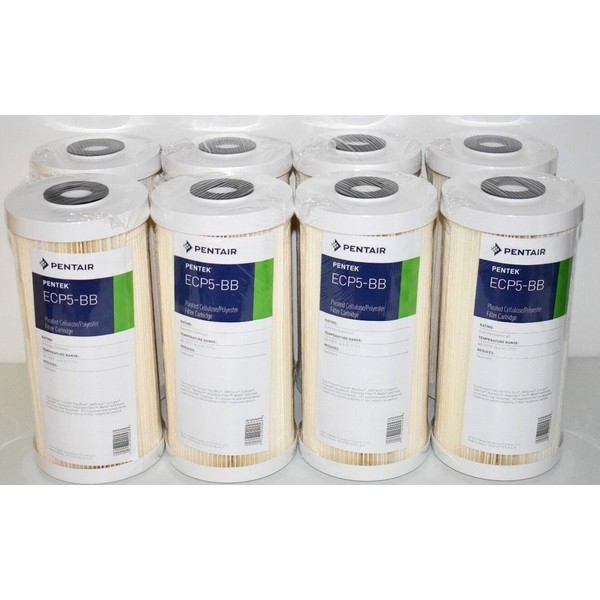 8 Pentek ECP5-BB Whole House Pleated Sediment Water Filters 5 Micron
