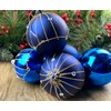 Navy Blue Christmas Baubles Tree Xmas Decorations - Large 8cm