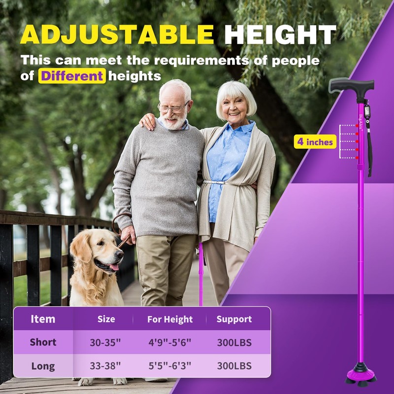 BigAlex Folding Walking Cane for Elderly Adjustable & Portable Walking