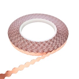 ARTIMUSES Double Edged Scalloped Copper Foil Tape for Stained Glass, DIY Handicrafts, Crafting (Large Scalloped)