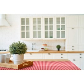 FILU Table Runner 40 x 220 cm Red/White Checked (Choice of Colours and Sizes) – High-Quality 100% Cotton Table Runner in Scandinavian Country House Style