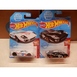 hot wheel gum ball rally ford gt 40  set of 2 colors white and black n