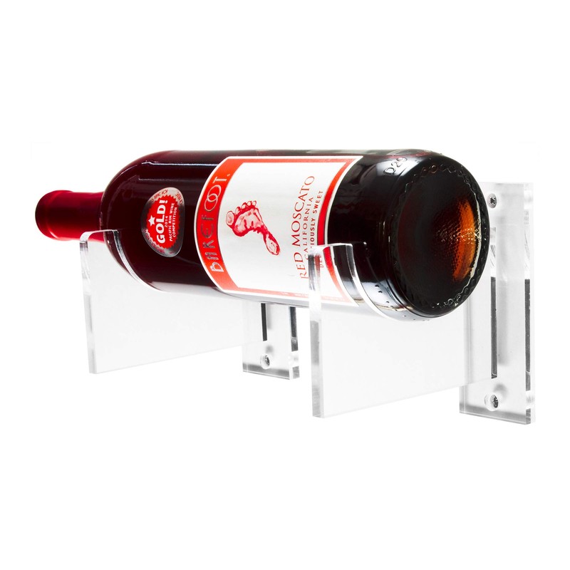 Better Display Cases Clear Acrylic Wine Bottle Display Wall Mount