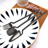 JANKNG Matte Black Silverware Set, 20-Piece 304 Stainless Steel Flatware