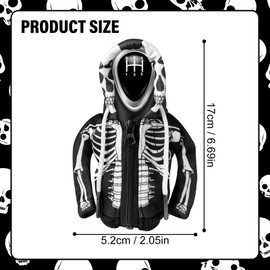 HXOUSE Skull Gear Shift Hoodie - Easy to Put & Remove Shifter Hoodie with Zipper, Soft & Comfortable Fabric Shift Knob Hoodie Fits Most Car Shifters Enhance Your Driving Experience