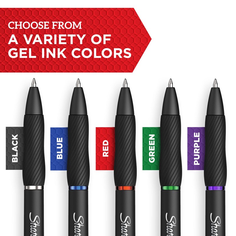 Sharpie® S Gel Pens, Medium Point, 1.0 mm, Black Barrel,