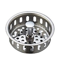 SANEI PH62F-L Sink Drain Stopper with Water Stop Function, Diameter 1.7 inches (43 mm), Stainless Steel, Silver