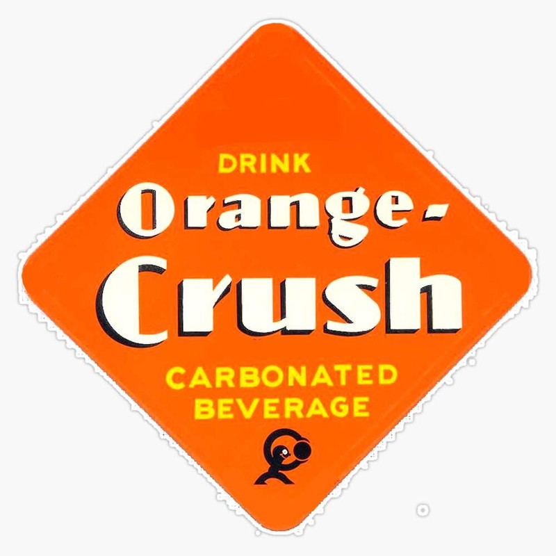 Leyland Designs Retro Orange Crush Soda Design Bumper Sticker Window