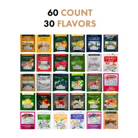 Tea Sampler Assortment Gift Box (60 Count) 30 Flavors Prime Tea Bags Birthday Gifts for Tea Lovers Mom Dad Women Men Friends Coworkers