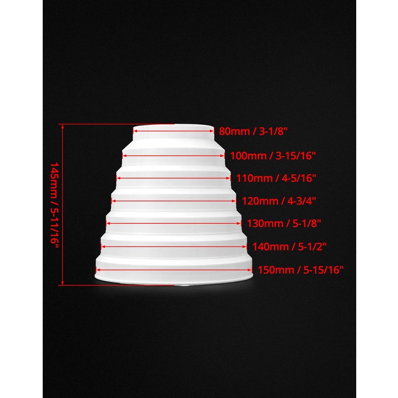 QWORK Duct Inline Reducer, 2 Pack Universal 3 4 5