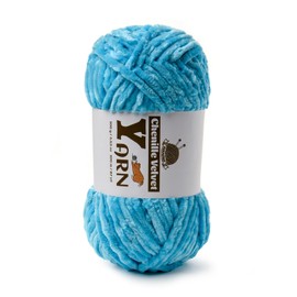 Plush Chenille Chunky Yarn - Fluffy Velvet Yarn Crochet for Blanket Knitting and Crocheting - Soft Baby Yarn for Crocheting - Amigurumi Crochet Yarn 100g (87yds) (Lake Blue)