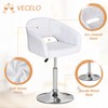 VECELO Velvet Bar Chair, Vanity Stool with High Back Metal