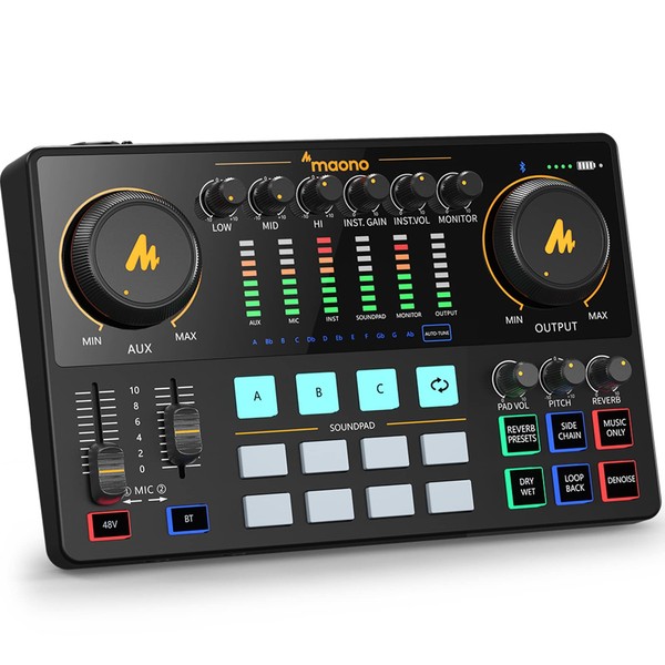 MAONO MAONO Audio Interface, MaonoCaster 10-Channel Podcast mixer with Pro-preamp,