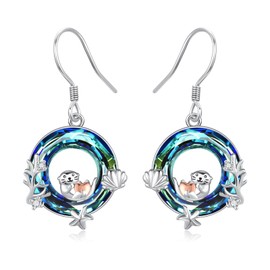 Animal / Devil Pumpkin / Tree of Life / Moonstone / Mermaid Hanging Earrings 925 Sterling Silver Women's Gifts Jewellery Gifts Pendant for Women Girls Children, Sterling Silver