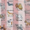 Dog Print Satin Stripe Scarf, Pink