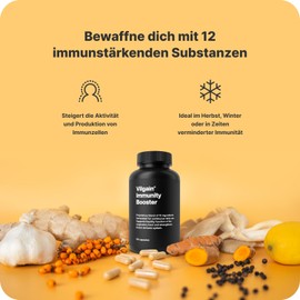 Vilgain Immunity Booster ⁠-⁠ 12 Natural Substances to Support Immunity and Immune System, Contains Antioxidants and Beta Glucans, Ideal in Autumn or Weak Immunity