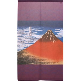 Noren 91299 Katsushika Hokusai Kaizo Sunny Day, Large, Purple, Approx. 33.5 x 59.1 inches (85 x 150 cm)