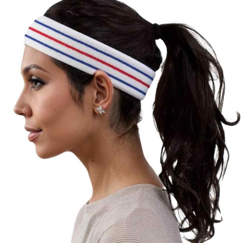 COUVER Tennis Style Premium Quality Athletic Terry Head Sweatband,1PC, Black