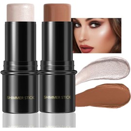 Kaely Juego De 2 Barras Iluminadoras De Contorno En Crema Facial, Corrector En Barra Bronceador Fácil De Usar, Base De Maquillaje Para Rostro, Acabado Natural De Lar B-Neutral-01+07 0,21 Onzas (Paqu