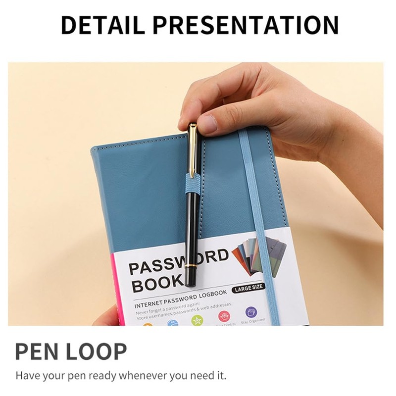 Cikoopul Password Keeper Book with Alphabetical Tabs for Seniors, Password