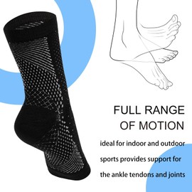 Forzacx Foot Ankle Compression Socks for Plantar Fasciitis, Achilles Tendonitis Relief - Ankle Compression Sleeve for Heel Spurs, Foot Swelling & Fatigue - Arch Support Brace -2 Pairs (S/M)