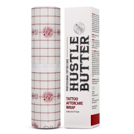 Hustle Butter Deluxe Hustle Butter Second Skin Tattoo Wrap - 6 Inches x 2.2 Yards - Transparent Adhesive Roll - Easy Application & Removal, Mess-Free Wrap - Breathable & Latex-Free - Small to Medium Tattoo Aftercare