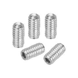 PATIKIL 50 Pcs Hex Socket Grub Screw, M2.5x4mm Flat Point Grub Bolt 304 Stainless Steel Head Socket Set Screws for Door Handles Light Fixture Repair