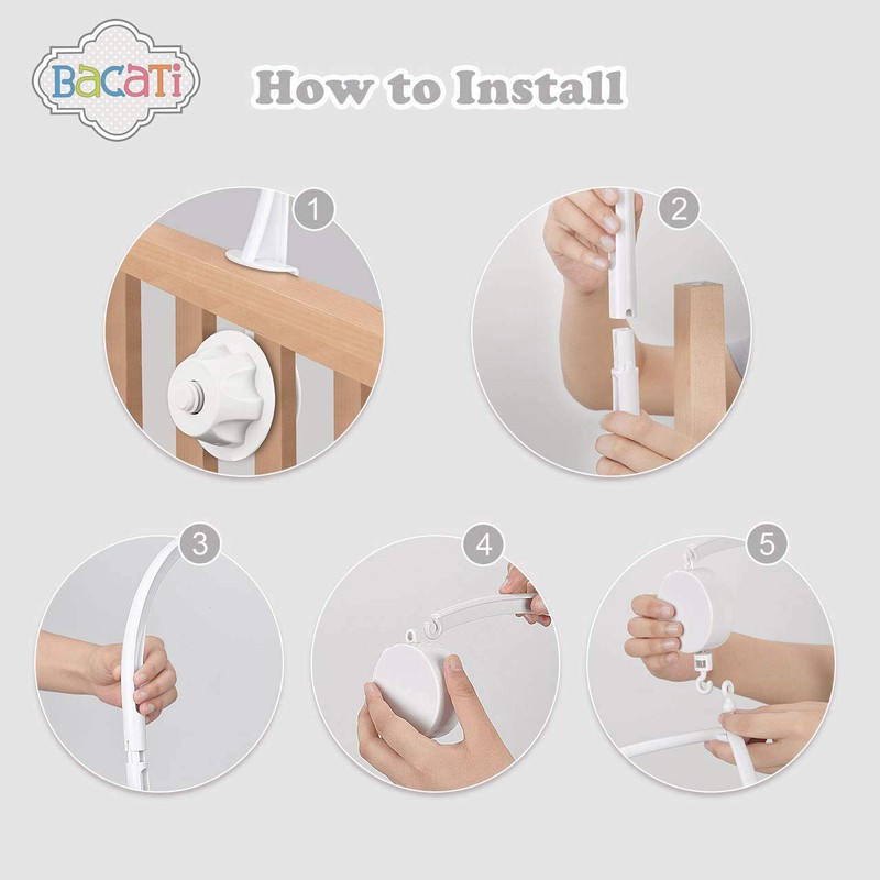 Bacati Classic Damask Musical Mobile