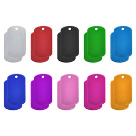 MECCANIXITY 50Pcs Blank Dog Tags Multicolor Aluminum Metal Stamping Tags Engraving 3.5mm Hole Lightweight for Decorative Craft