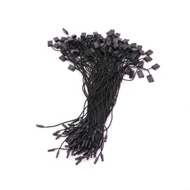 LGEGE 500pcs 7-inch Black Hang Tag Nylon String Snap Lock Pin Loop Fasteners Hook Ties