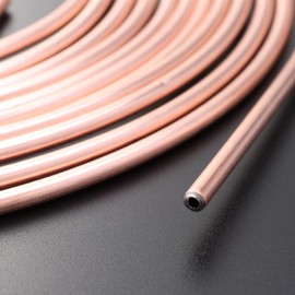 LIFKOME Brake Copper Tube, Soft Copper Tubing Pipe, Plated Brake Line, Plated Steel Tube, Length 30.9 inches (762 cm), Soft Copper Tube Roll