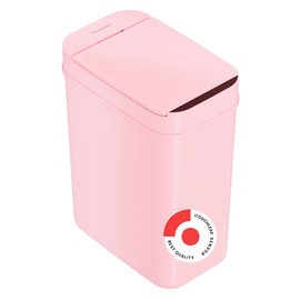 iTouchless 3 Gallon Pink Sensor Bathroom Trash Can, Waterproof Canister, Smart Lid, 3.0 Gallon Capacity, Plastic Material, Pink Color, 1 Piece