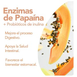Enzimas De Papaína + Prebioticos | 60 Tabletas 1,200 mg | Natgel