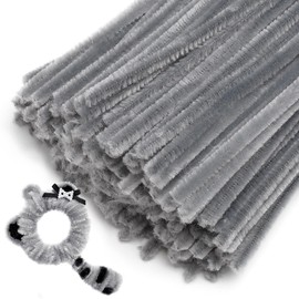 Tiehuoxia 200 PCS Pipe Cleaners Craft, Grey Chenille Stems for Crafts, Craft Supplies for Arts, Crafts, DIY and Decorations
