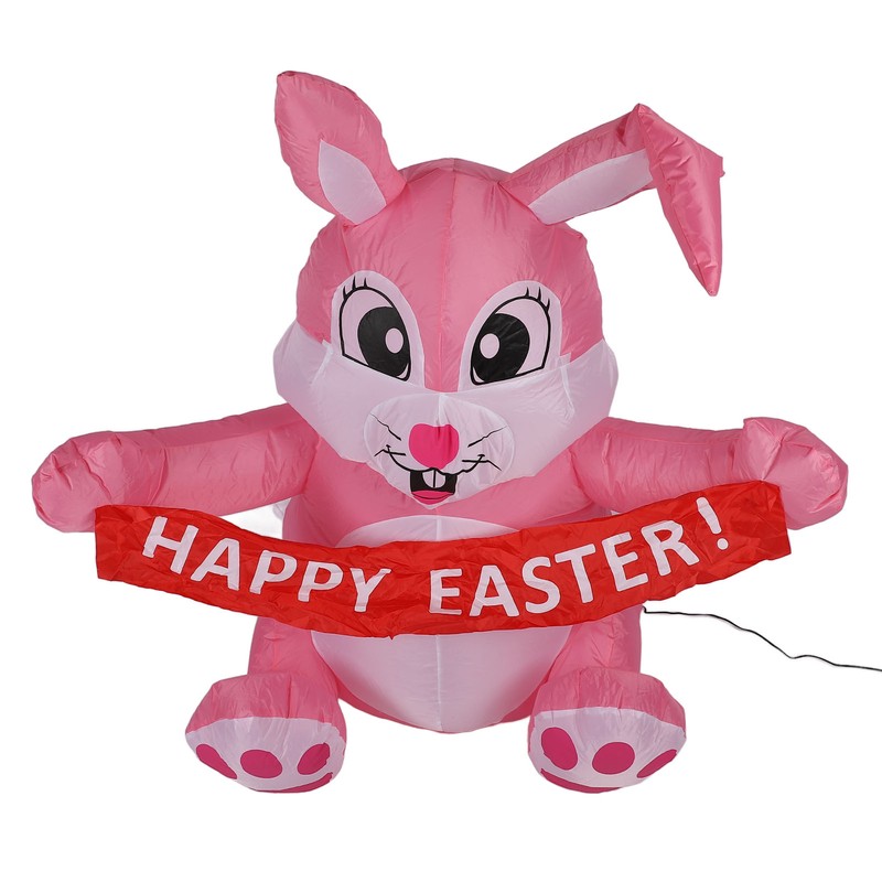 4.9ft Easter Inflatable Bunny Happy Easter Bunny Decoration Outdoor Blow