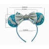 WW-WONDERFULWORLD Shiny Mouse Ears Headbands With Grey Bows & Crown