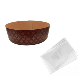 OPIROS Panettone Low Paper Baking Mould for Baking in the Oven and Yeast Dough Candy for Christmas (5 Moulds + 5 Envelopes, 750 g)