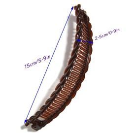 3Pcs Banana Hair Clips for Thick Curly Hair - Black and Brown and White Tortoise Clips, Vintage Clincher Combs for Women, Girls - Non-Slip Fish Grip Slides, 80s Retro Hair Accessories