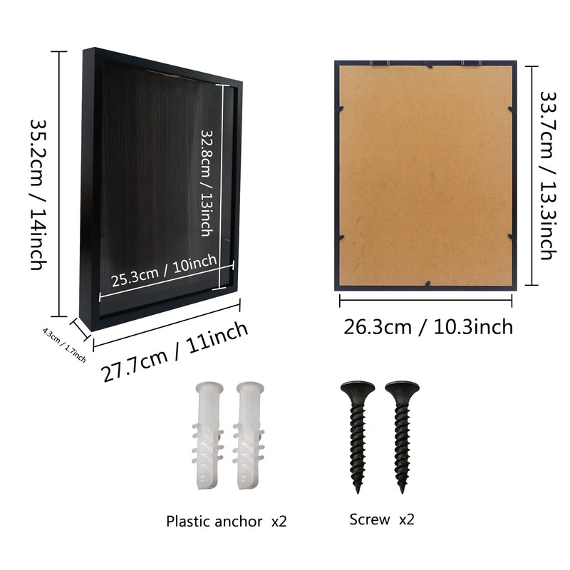 FramePro Travel Shadow Box Black 11x14 Top Loading Display Case