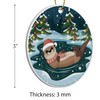 Playful Otter Christmas Ornament Round Ceramic 3 inches Cute Otter