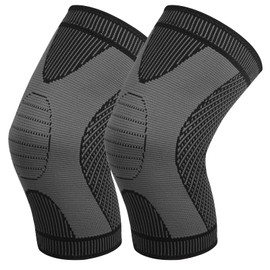 Yasdyri Knee Support Sports Knee Brace Osteoarthritis for Men Women Pack of 2 for Meniscus Tear, Arthritis, ACL, Sports, Fitness (Black, XL)