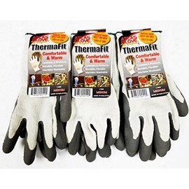 3 Pack Showa Atlas 451M-08 Natural Rubber Latex Palm on ThermaFit Winter Gloves - Medium