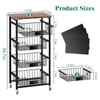 XYZLVSI Kitchen Storage Cart with Wheels, 5-Tier Metal Utility Rolling