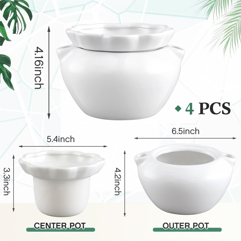 Sunnychicc 4 Set 6 Inches African Violet Pots Self Watering