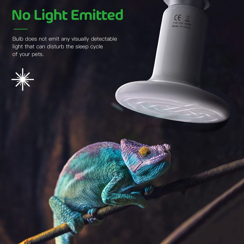 Simple Deluxe 100W 2-Pack Ceramic Heat Lamp Reptile Heat Emitter