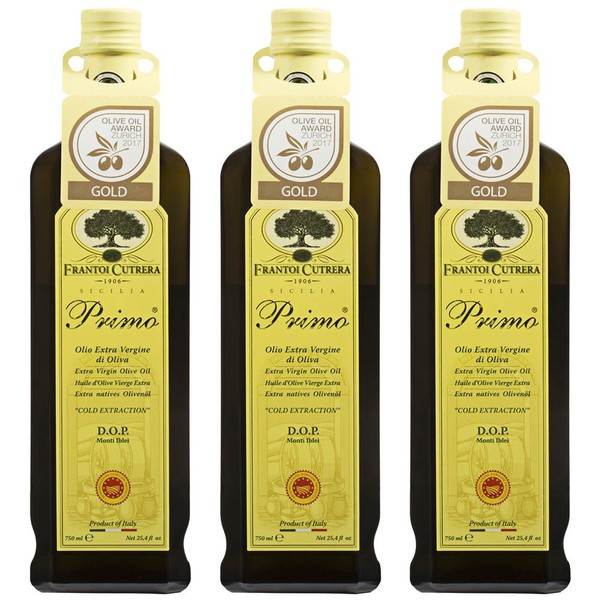 Primo Extra Virgin Olive Oil Monti Iblei D.O.P. 24 floz Product Of Italy Pack of 3
